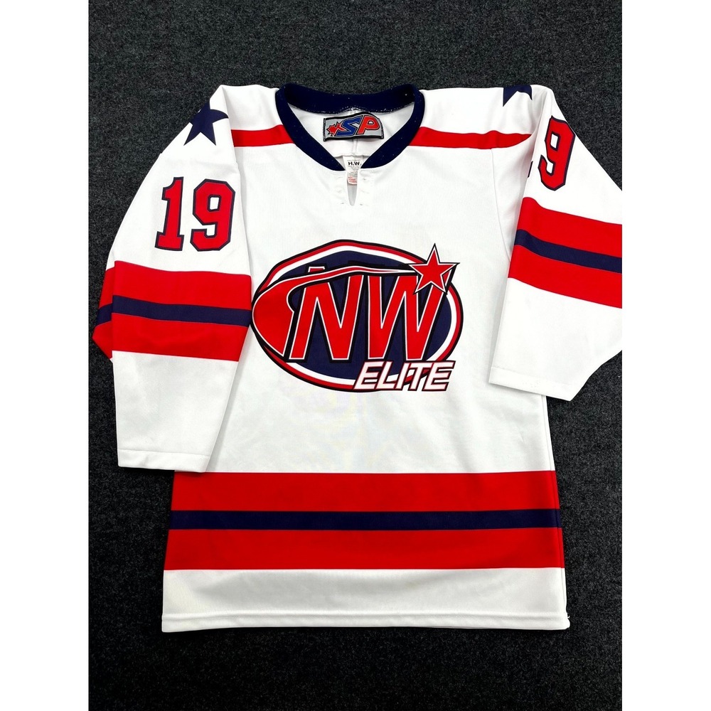 NW Elite Hockey Jersey Mens Small White Red Cameron #19 SP Canada‎ Sportswear